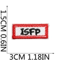 Détail d'un écusson brodé ISFP avec mesures précises en centimètres et en pouces - No 13 (Lettre ISFP)