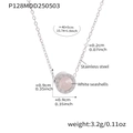 Collana in acciaio inossidabile argento con ciondolo in conchiglia bianca e numeri romani - Collana color acciaio con numeri romani e conchiglia bianca