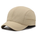 Khaki short brim ripstop baseball cap with durable micro-grid texture and stitching - Adjustable / Khaki
