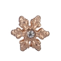 Golden snowflake charm accessory with a sparkling diamond center and polished finish - Gold Snowflake Style (#55)