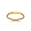 Minimalistischer Ring aus Edelstahl in Gold mit eingravierter 666 Engelszahl - 111
