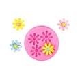 Pink daisy flower silicone mold for DIY aroma stones and cake decorations - Style 2 Round Daisy Combo / Pink