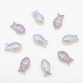 DIY iridescent fish-shaped crystal beads for bracelets in colorful AB finish - Phantom Purple