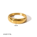 Classic 6mm minimalist 18K gold plated stainless steel ring weighing 4.0g - US 6 / Thick Dome (HF-J1225) / Gold
