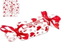 Rectangle heart pattern pull money gift box with red ribbons for Valentine's surprises - White Heart Single Pack