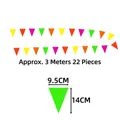 Guirlande de 3m avec 22 fanions colorés triangulaires pour décoration de fête d'anniversaire - Bannière Triangle 3m (22 Pièces)