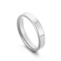 Minimalist silver stainless steel ring with polished beveled edges for couples - US 5 / 4mm Steel Color