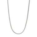 Sleek silver snake bone chain necklace with high polish finish on white background - 40cm+5cm / Silver