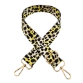 Adjustable leopard print bag strap with durable webbing and gold-toned metal hooks - Gold Buckle / No.243-Yellow
