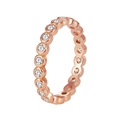 Elegant rose gold plated brass ring featuring a row of micro-pave white zircon stones - US 5 / Rose Gold with White Zirconia