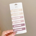 Set of 6 rectangle matte hair clips in gradient Morandi colors on display card - 5# Peach Oolong Matte Hair Clips - 6Pcs