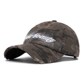Gorra de béisbol de camuflaje café con bordado blanco y visera con acabado desgastado chic - Gris (Bordado Camuflaje)