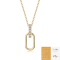 Minimalist gold U-shaped necklace in 925 silver with moissanite and GRA certificate - N14929 Moissanite 2.0mm (With GRA Certificate)