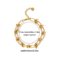 Golden chunky chain bracelet in stainless steel with 17cm length and adjustable extension - Thick Round Link Chain