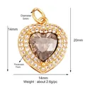 Golden plated copper heart pendant with brown crystal stone and white zircon edges - Violet M847436-1