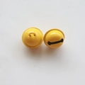 Pair of bright yellow 22mm painted metal round bells for DIY crafts and pet collars - Yellow