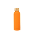 Gourde de sport orange en acier inoxydable 304 avec un couvercle en bambou naturel - Jaune Terre