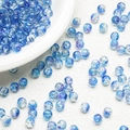 Blue crackle glass beads in round shape for DIY handmade jewelry and accessory making - 8mm / Blue and Purple