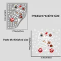 Detailed dimensions of Merry Christmas window decals with bells and snowflakes - JDT-A58 (Bells/Xmas Hat)
