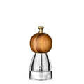 Manual acacia wood and acrylic pepper grinder with a spherical top and golden knob - 5 Inch Acacia Wood Ball Top