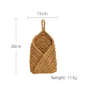 Ginger yellow hand-woven fruit storage bag, 15x28cm crochet hanging basket for kitchen - 15*28cm