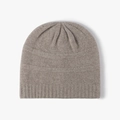 Bonnet d'hiver pour femme en laine taupe avec tricot côtelé et motifs de vagues élégants - Taille unique / Kaki