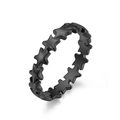 Anillo apilable de acero de titanio negro para mujer con diseño minimalista de eslabones estrella - 5# / Negro