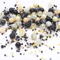 Assorted 8mm glass seed beads in matte black and pearl white for DIY jewelry making - 15 Black Coffee Milk Tea