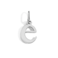 Minimalist silver lowercase letter e pendant accessory for personalized jewelry - Lowercase e - Steel Color