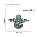 Creative winged light bulb enamel pin with crystals in blue and orange alloy - Winged Bulb Crystal (CC2371)
