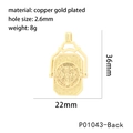 Vue détaillée du pendentif médaille de Saint-Benoît avec dimensions de 22mm x 36mm - Médaille de Saint-Benoît Grande (P01043)