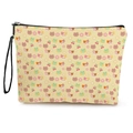 Portable cartoon bear makeup bag with black handle and colorful floral pattern - Bear Frog