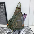 Borsa a tracolla verde militare ad alta capacità in nylon con cinturino regolabile - Verde Militare