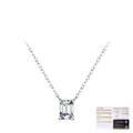 Emerald cut D-color moissanite necklace in S925 sterling silver with a classic chain - Emerald Cut (MSN0138)