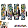 DIY 5D diamond painting bookmark set with peacock feather patterns and silk tassels - Peacock Feather (4 Pcs Set)