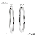Minimalist 70mm silver stainless steel large hoop earrings with polished finish - 70mm / Silver