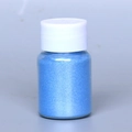 Blue pearlescent mica powder in clear bottle for DIY crafts, slime and nail art projects - Pearl Powder #16 Shimmer Blue