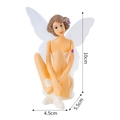 Seated fairy cake topper with wings and dimensions 10cm by 5.5cm for birthday decor - Sitting Plastic Fairy