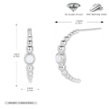 Détails de boucles d'oreilles en argent 925 en forme de C avec zircon 5A et mesures - Plaqué Platine Argent 925 - Opale Blanche