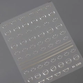 Golden 3D smiling face nail stickers with wavy lines and hearts, style M-188 - Bronzing Silver (M-188)