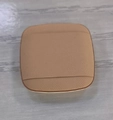 Square mini makeup puff in khaki faux leather texture for precise finger application - Square Finger Powder Puff Brown