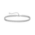Polished silver Cuban link bracelet with adjustable bead chain extension and lobster clasp - Silver 5 (Cuban Chain)