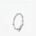 Anello minimalista in argento sterling S925 con nodi di bambù e finitura a specchio - Taglia US 5 / Argento