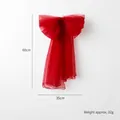 Large red sheer tulle Christmas bow ornament 60cm x 35cm for festive tree top decoration - 60CM / Burgundy