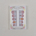Set van 24 Franse plaknagels met 3D-bloemen en koeienprint ontwerp - 3D Bloem Franse Manicure (WY-072) / 24 Stuks Set