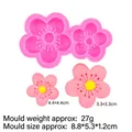 Roze siliconen vorm voor kersenbloesem fondant en kleibloemen inclusief afmetingen - Pruimenbloem Stijl (A251) / Roze