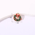 Colgante de corona de Navidad en aleación con esmalte verde y lazo rojo, talla 1,4 cm - Navidad