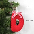 Christmas letter D felt ornament with plaid bow and bell for Xmas tree decoration - D-Bell