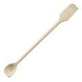 Beige dual-head silicone spatula and spoon tool for professional baking and cake making - White