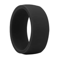 Minimalistischer 8,7mm breiter schwarzer Silikon-Sportring mit mattem Finish für Herren - US 9 / Schwarz